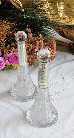 Imagen de Par de Perfumeros de Cristal con virola en Plata 925