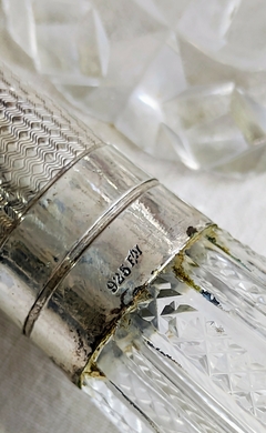 Par de Perfumeros de Cristal con virola en Plata 925 - 2Gardenias Bazar antiguo