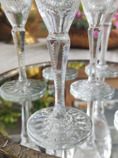 7 copas de Champagne de cristal tallado - comprar online