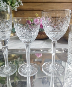 7 copas de agua de cristal tallado - tienda online