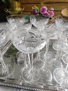 9 copas de brindis de cristal tallado - tienda online