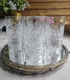 6 vasos de cristal tallados - 2Gardenias Bazar antiguo
