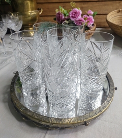 6 vasos de cristal tallados - comprar online