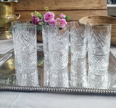 6 vasos de cristal tallados en internet