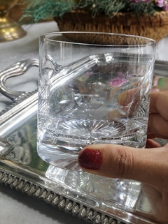 2 vasos para whisky tallados de cristal - tienda online