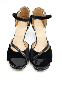 Sapato de Dança modelo Poesia veludo preto salto 6.5cm - Loja Adriana Gronow Arte Para Bailar