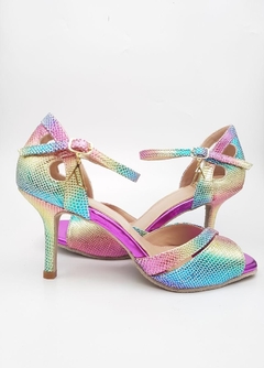 Sapato de Dança Modelo Poesia Arco iris salto 8