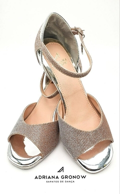 Sapato de Dança Gloss prata 8cm - comprar online