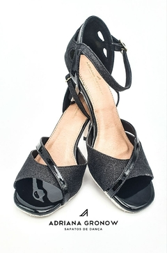 Sapatos de Dança Poesia preto com brilho salto 6.5cm - comprar online