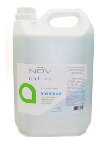 Shampoo Nov Argan 5 lts/Linea Familiar/Peluqueria/Barberia