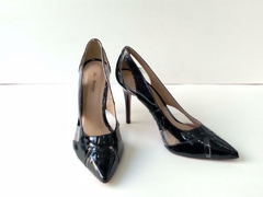 1601323 G SCARPIN VERNIZ PRETO COM TRANSPARENTE