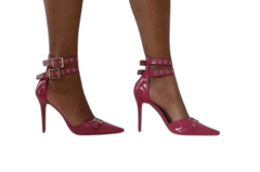 1602249 G SCARPIN VERNIZ ROSA SHOCK COM FIVELA E DETALHE EM ILHOS - comprar online