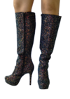 740466 P BOTA CANO LONGO JOJO GLITTER FRUTACOR PRETO