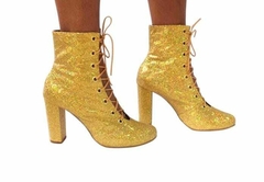 GLORIA G GLITTER DOURADO SEM LÍNGUA E SALTO GROSSO - comprar online