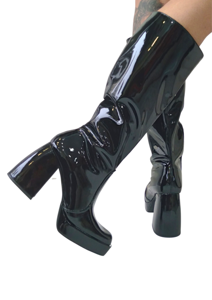 Bota latex sales cano longo