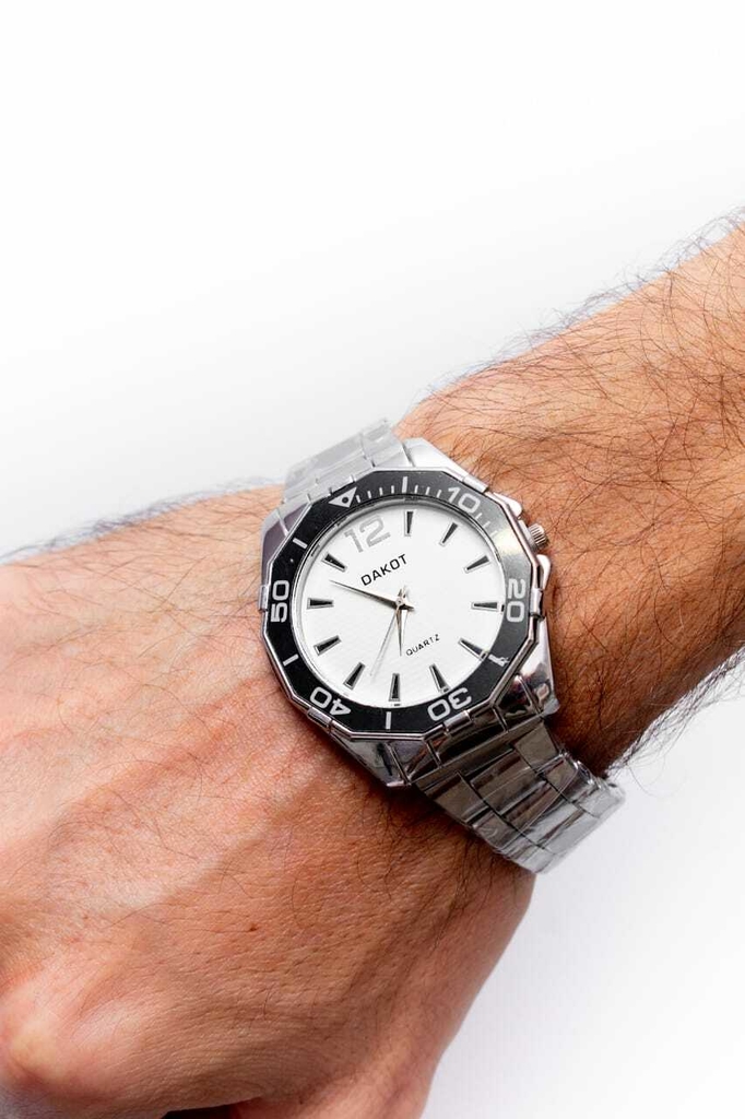 DAKOT RELOJ HOMBRE MALLA PLATEADA Tanzanita Joyas