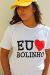 Camiseta Eu Amo Bolinho Branca na internet