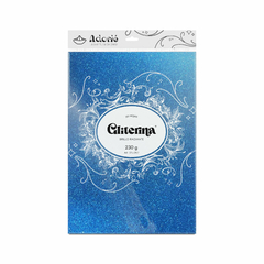 Gliterina Celeste Oscuro 230g - Adorié ® - A4 - 20 Hojas