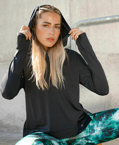 Buzo Deportivo Negro Mujer Dryfit - YAGÉ