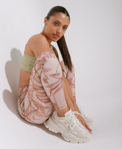 Calza Rosa Claro Deportiva Mujer Tiro Alto Lycra Suplex