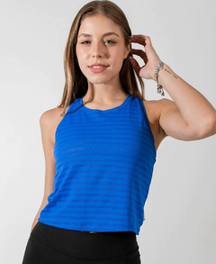 Musculosa Deportiva Mujer Azul Francia Calada - YAGÉ