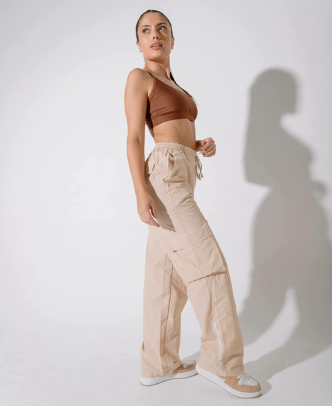 Pantalon Cargo Beige Mujer