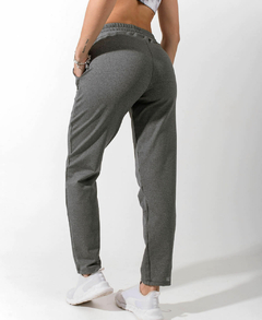 Pantalon Elastizado Recto Gris Melange Mujer - YAGÉ