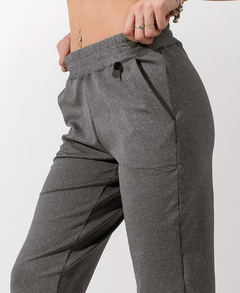 Pantalon Elastizado Recto Gris Melange Mujer - YAGÉ