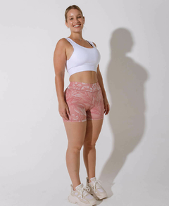 Short Deportivo Mujer Tiro Alto Rosa Estampado - YAGÉ