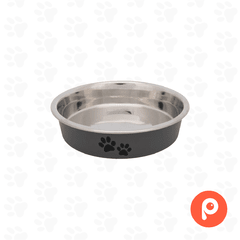 Comedero de acero inoxidable recubierto en plástico para gato, chato, 0,25l, ø13 cm, (Trixie) - tienda online