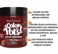 BeautyColor Máscara Pigmentante Color Pots Ruivo Foxy - 240g