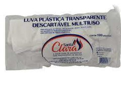 LUVA PLASTICA TRANSPARENTE DESCARTAVEL SANTA CLARA