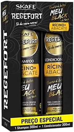 KIT REGEFORT SHAMPOO E CONDICIONADOR QUERO E BOTAR MEU BLACK NA RUA 600ML