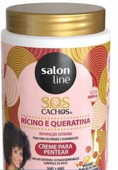 Salon Line Creme para Pentear S.O.S Cachos Rícino e Queratina 1kg