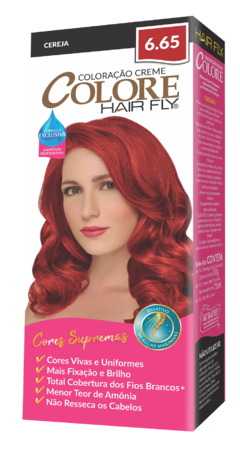 COLORACAO COLORE HAIR FLY 6.65 CEREJA