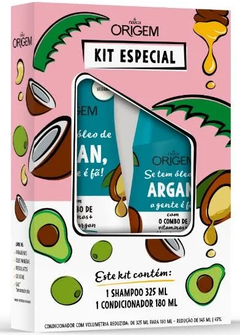 KIT ORIGEM SHAMPOO E CONDICIONADOR ARGAN 325ML