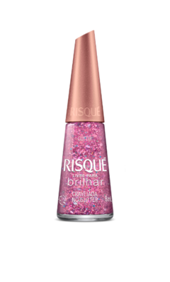 ESMALTE RISQUE LIVRE PARA BRILHAR CRAVEJADA GLITTER  8ML