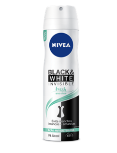 Desodorante Antitranspirante Aerosol 150ml Invisible for Black & White Fresh