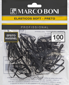 ELASTICO SOFT PARA CABELO MARCO BONI PRETO C/100UN REF.8262 
