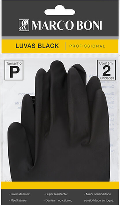 LUVA MARCO BONI BLACK LATEX TAM.P C/02U REF.1495 