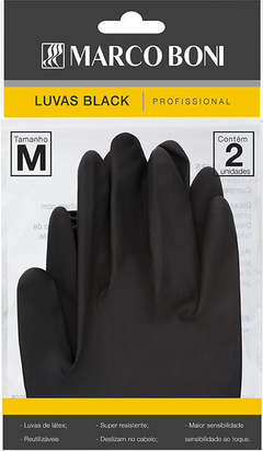 LUVA MARCO BONI BLACK LATEX TAM.M C/02U REF.1496 - comprar online