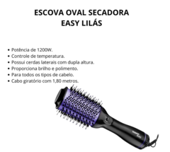 ESCOVA OVAL SECADORA TAIFF EASY LILÁS 1200W 220V