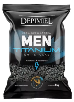 Cera Depilatória em Pérolas Men Titanium 1kg - Depimiel