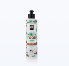  Yamá Hair Food Coconut - Leave-In 250g: hidrata, nutre e facilita o desembaraço, modelando os cabelos.