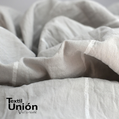 TUSSOR RAYAS PERLA-BLANCO - TEXTIL UNION