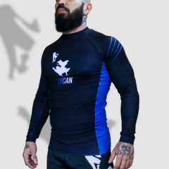 Rash Guard LY23 Manga Longa Grad. Azul