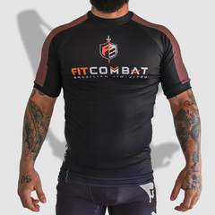 Rash Guard Manga Curta Fit Combat Grad. Marrom - comprar online