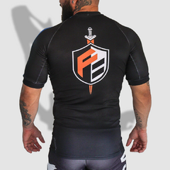 Rash Guard Manga Curta Fit Combat Grad. Azul - Lycan