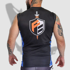 Rash Guard S/Manga - Treino Fit Combat Grad. Azul - Lycan