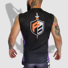 Rash Guard S/Manga - Treino Fit Combat Grad. Roxa - Lycan